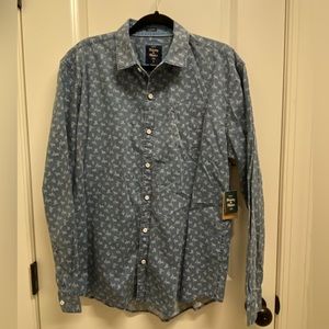 NWT - Men’s Artistry in Motion Emilio Shirt Printed Chambray - Large